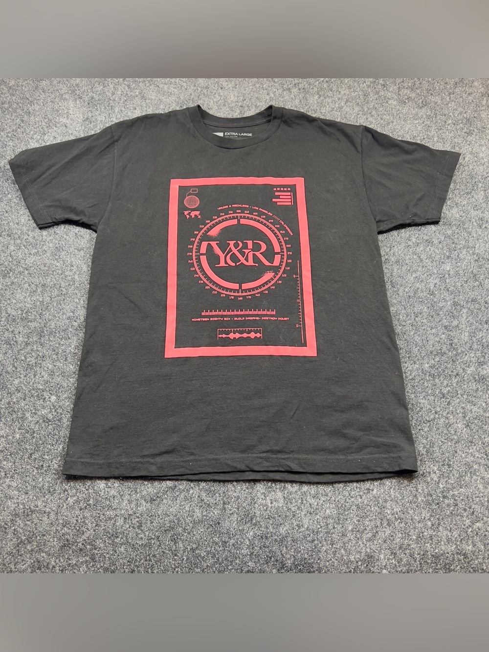 Young & Reckless Y&R Graphic T Shirt XL Black Red Streetwear Skate Tee